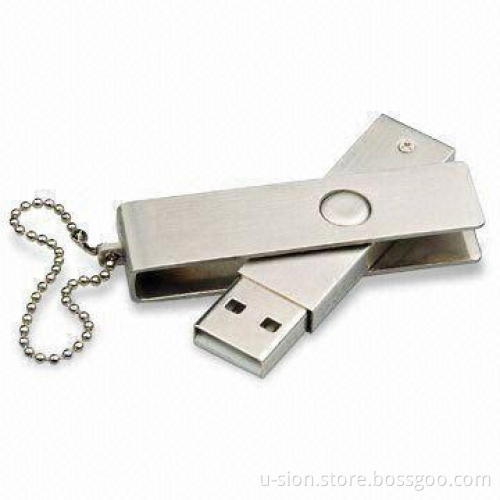 Metal USB Flash Stick with 512MB to 16GB Memory Capacities and 10Mbps Writing Speed